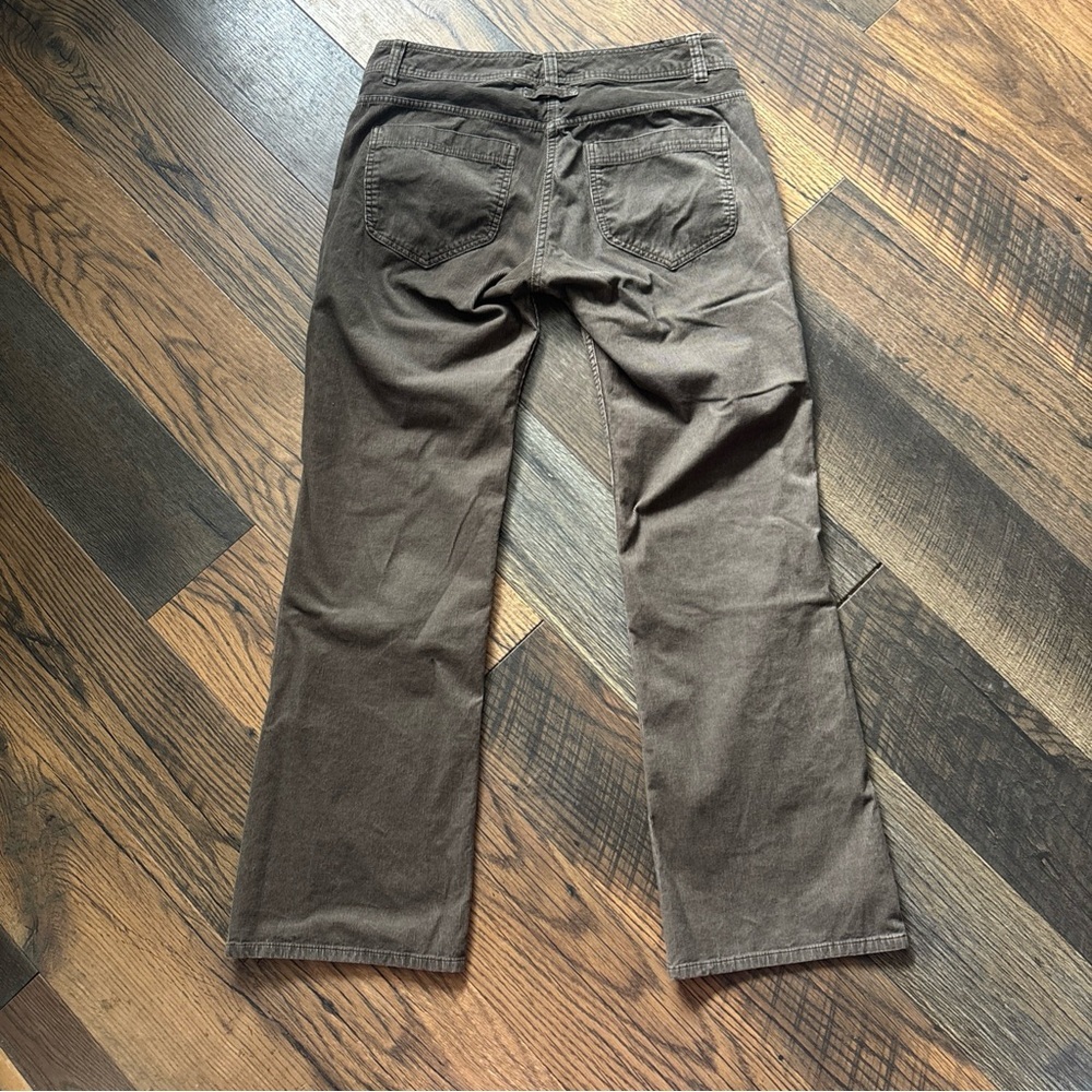H&M Brown Low Rise Corduroy Pants Women’s Size 14 Straight Leg Y2K Casual - Picture 2 of 5